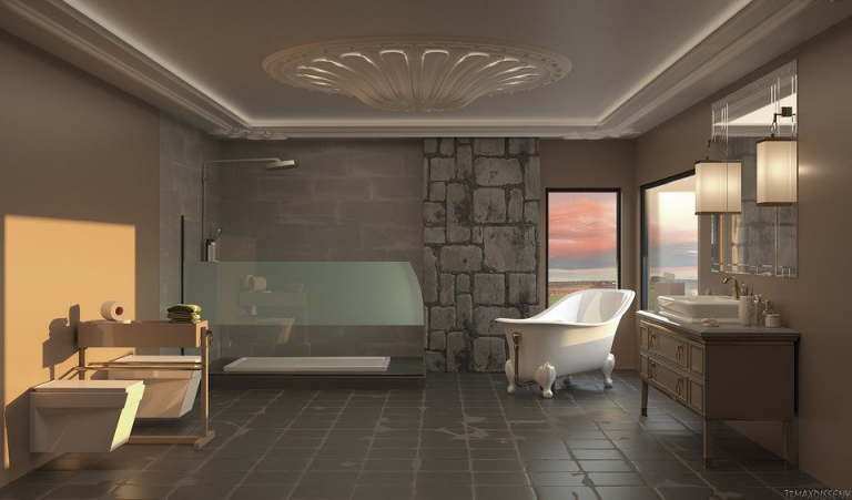 beautifully-designed master bath